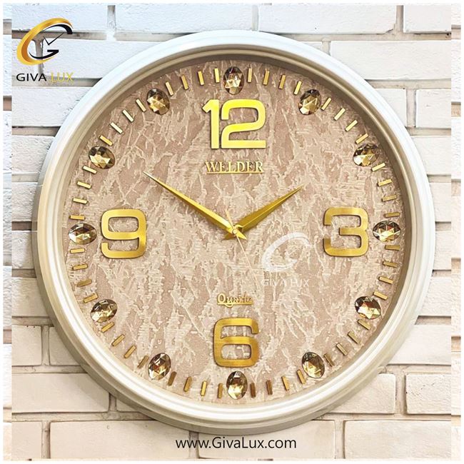 ساعت دیواری اورجینال ولدر PVC کرم| کد رفرنس 644