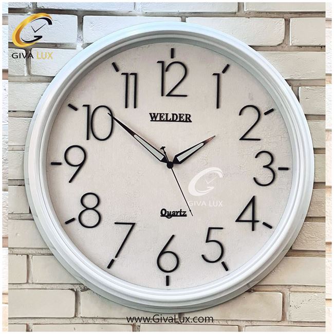 ساعت دیواری اورجینال ولدر PVC سفید| کد رفرنس 645