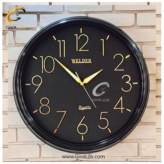 ساعت دیواری اورجینال ولدر PVC مشکی| کد رفرنس 645