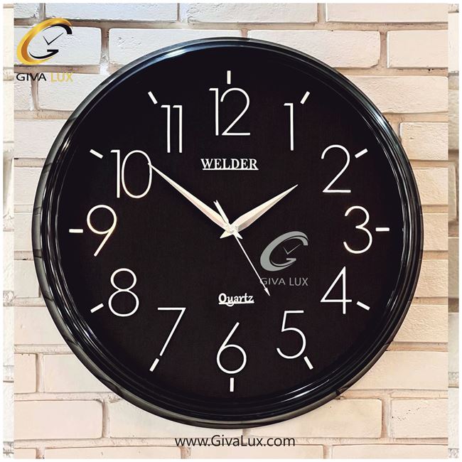 ساعت دیواری اورجینال ولدر PVC مشکی| کد رفرنس 645