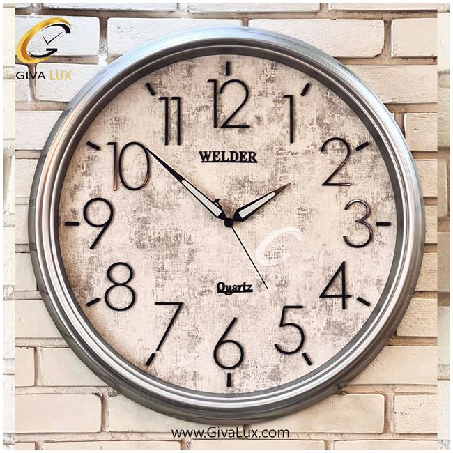 ساعت دیواری اورجینال ولدر PVC نقره ای| کد رفرنس 645