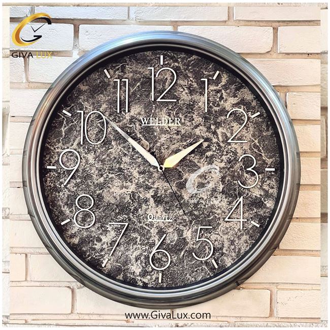 ساعت دیواری اورجینال ولدر PVC نقره ای| کد رفرنس 645