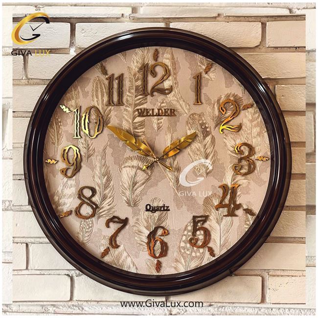ساعت دیواری اورجینال ولدر PVC قهوه ای| کد رفرنس 646
