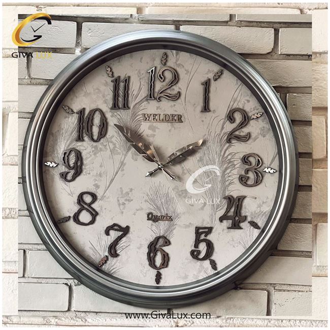 ساعت دیواری اورجینال ولدر PVC نقره ای| کد رفرنس 646