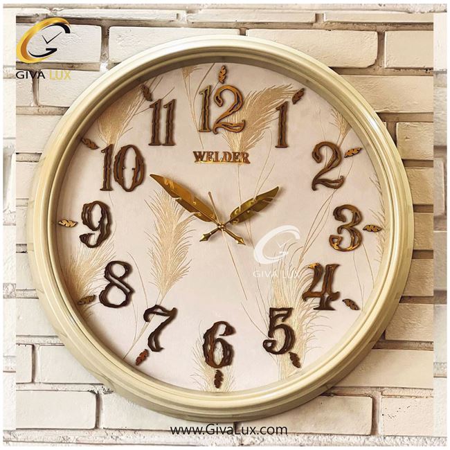 ساعت دیواری اورجینال ولدر PVC کرم| کد رفرنس 646