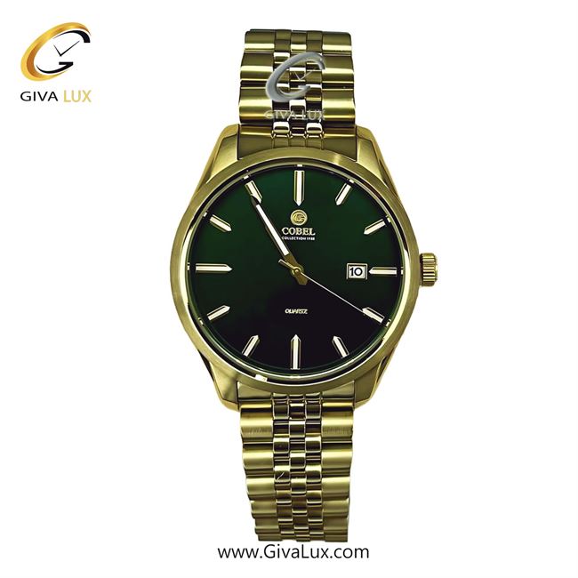 ساعت مچی اورجینال مردانه کوبل | COBEL  طلایی | طلایی| سبز یشمی تیره| کد رفرنس 6474G 6474G-1.jpg
