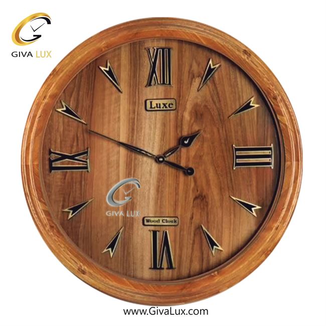 ساعت دیواری چوب لوکس عرض قاب 65 سانتیمتر  | گردویی | کد رفرنس 6512