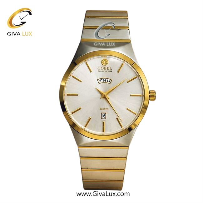 ساعت مچی اورجینال مردانه کوبل | COBEL  نقره ای-طلایی | طلایی-نقره ای| سفید| کد رفرنس 6533G 6533G-2.jpg