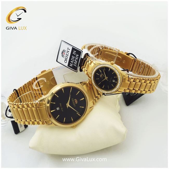 ست ساعت مردانه و زنانه طلایی اورینت 