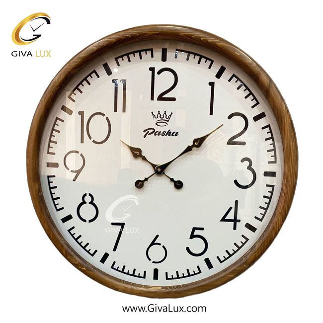 ساعت دیواری اورجینال پاشا چوب قهوه ای| کد رفرنس 657