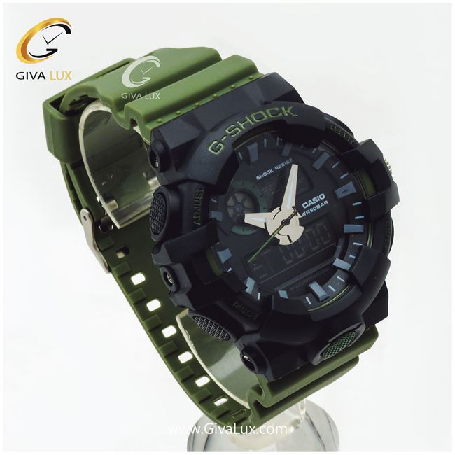 ساعت اسپرت دوزمانه کاسیو جی شاک رنگ یشمی 