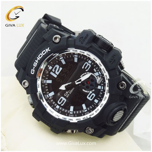 ساعت مچی اسپرت کاسیو جیشاک G-shock دو زمانه مشکی