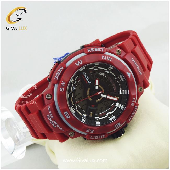 ساعت مچی اورجینال اسپرت یونیک دو زمانه قرمز | قرمز| مشکی| کد رفرنس U-2624