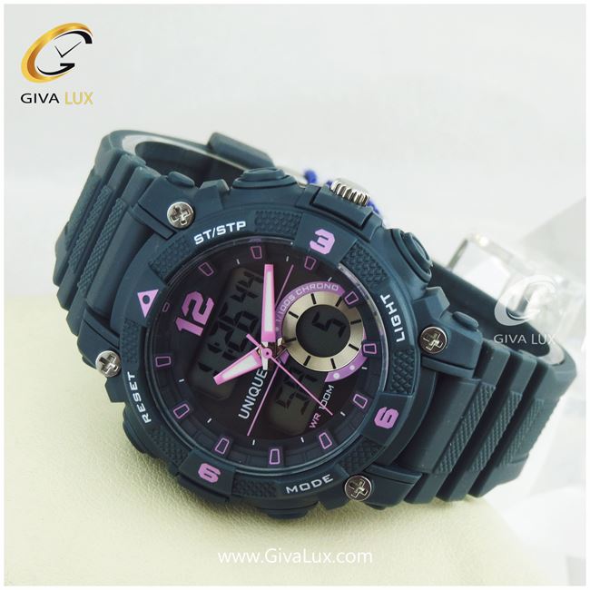 ساعت مچی اورجینال اسپرت یونیک دو زمانه طوسی | طوسی| طوسی| کد رفرنس U-2637