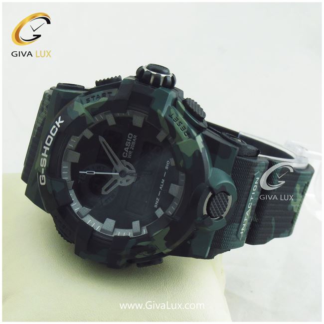 ساعت مچی اسپرت کاسیو جیشاک G-shock دو زمانه سبز چریکی