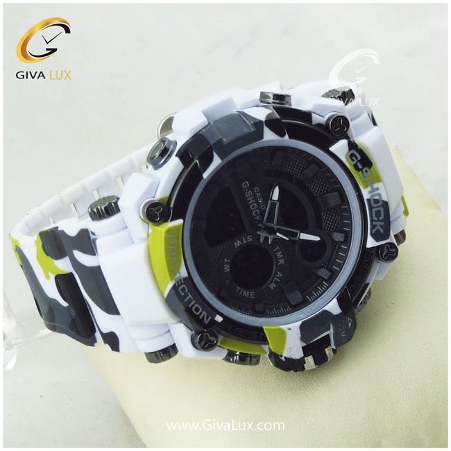 ساعت مچی اسپرت کاسیو جیشاک G-shock دو زمانه چریکی