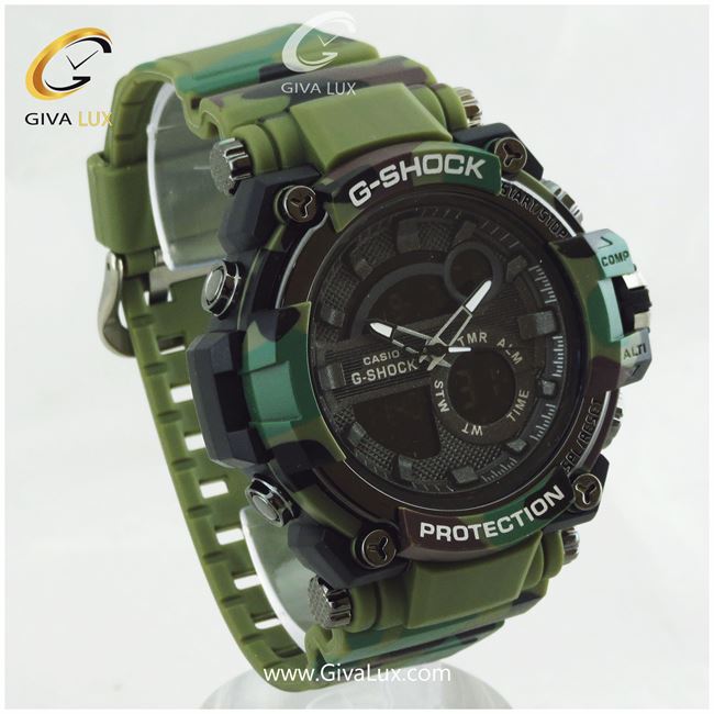ساعت مچی اسپرت کاسیو جیشاک G-shock دو زمانه چریکی