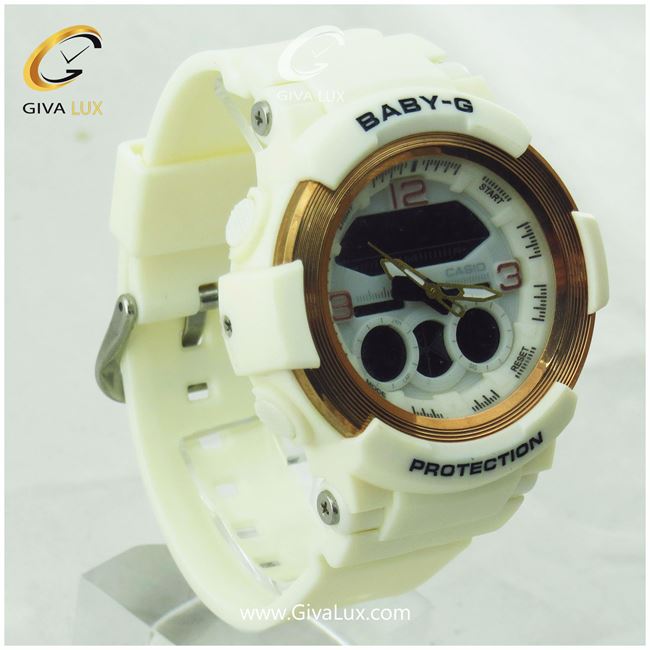 ساعت مچی اسپرت کاسیو جی شاک (BABY-G) سایز کوچک سفید