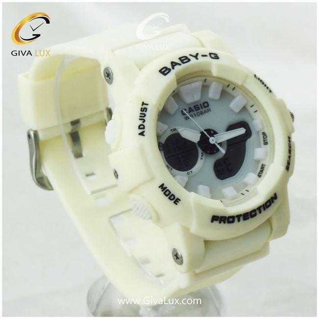 ساعت مچی اسپرت کاسیو جی شاک (BABY-G) سایز کوچک سفید