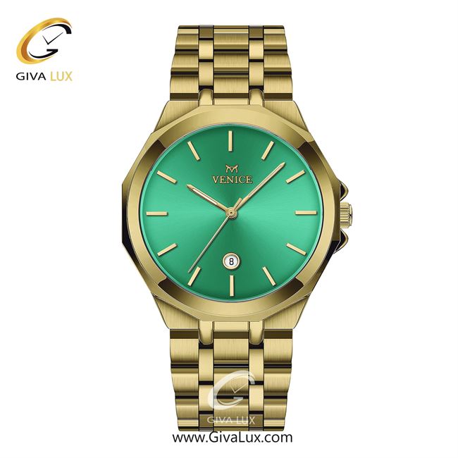 ساعت مچی اورجینال مردانه ونیز طلایی | طلایی| سبز| کد رفرنس V801452812