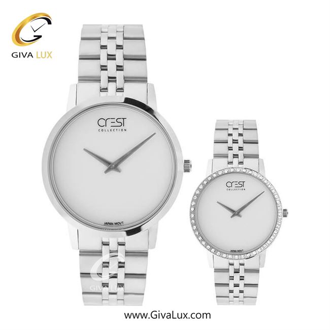 ساعت مچی اورجینال مردانه کرست | Crest  نقره ای | نقره ای| سفید| کد رفرنس Crest 6702-1