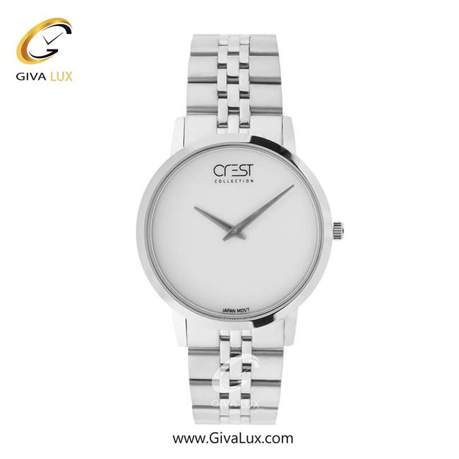 ساعت مچی اورجینال مردانه کرست | Crest  نقره ای | نقره ای| سفید| کد رفرنس Crest 6702-1