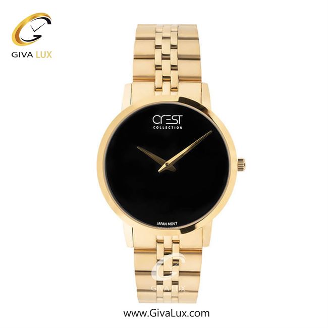 ساعت مچی اورجینال مردانه کرست | Crest  طلایی | طلایی| مشکی| کد رفرنس Crest 6702-2
