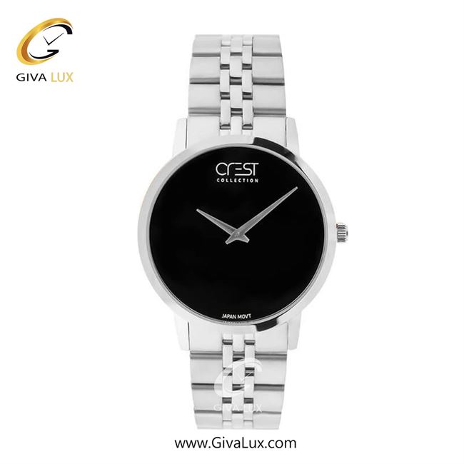 ساعت مچی اورجینال مردانه کرست | Crest  نقره ای | نقره ای| مشکی| کد رفرنس Crest 6702-5