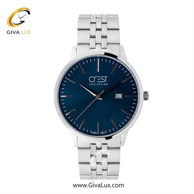 ساعت مچی اورجینال مردانه کرست | Crest  نقره ای | نقره ای| سرمه ای| کد رفرنس Crest 6705-4