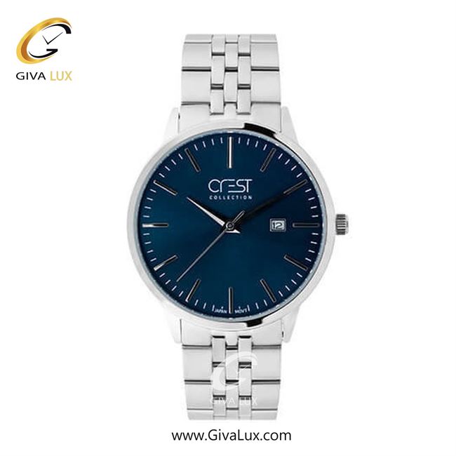 ساعت مچی اورجینال زنانه کرست | Crest  نقره ای | نقره ای| سرمه ای| کد رفرنس Crest 6705-4