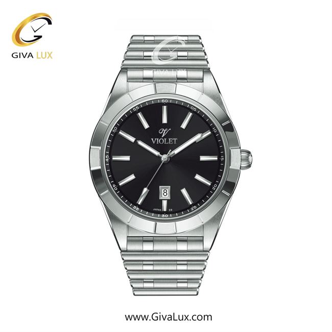 ساعت مچی اورجینال مردانه ویولت VIOLET نقره ای | نقره ای| مشکی| کد رفرنس 0612