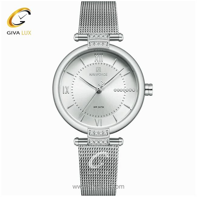 ساعت مچی اورجینال زنانه ناوی فورس|Naviforce|نوی فورس|نیوی فورس نقره ای | نقره ای| سفید| کد رفرنس NF5019