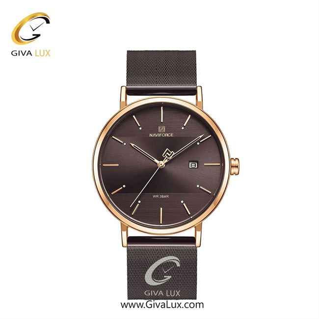 ساعت مچی اورجینال ناوی فورس زنانه رزگلد | کافی | کافی | کد رفرنس NF3008-RG/CE