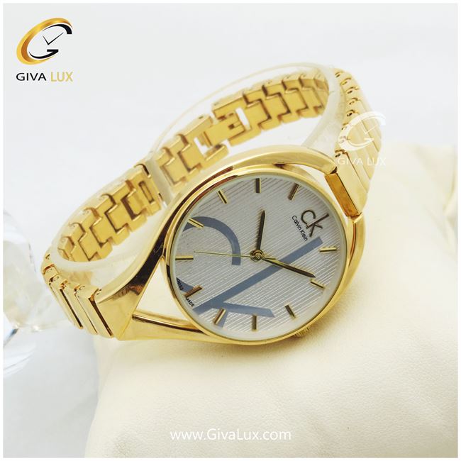 ساعت زنانه کلوین کلین بند فلزی طلایی