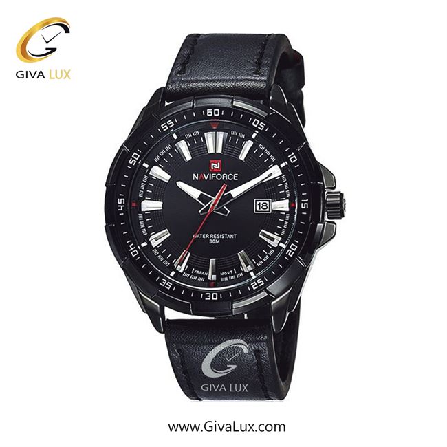 ساعت مچی مردانه بند چرمی ناوی فورس (نیوی فورس) مشکی NF9056