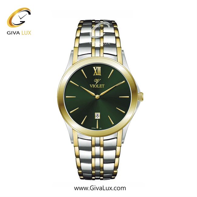 ساعت مچی اورجینال مردانه ویولت VIOLET نقره ای-طلایی | نقره ای-طلایی| سبز| کد رفرنس 0610/2