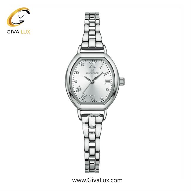 ساعت مچی اورجینال زنانه ناوی فورس|Naviforce|نوی فورس|نیوی فورس نقره ای | نقره ای| نقره ای| کد رفرنس NF5035