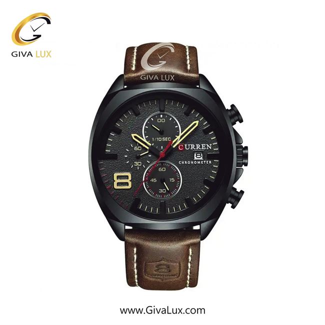 ساعت مچی اورجینال مردانه کارن (کورن) curren سه موتوره کرنوگراف مشکی | قهوه ای| مشکی| کد رفرنس 8324 B/B/BN