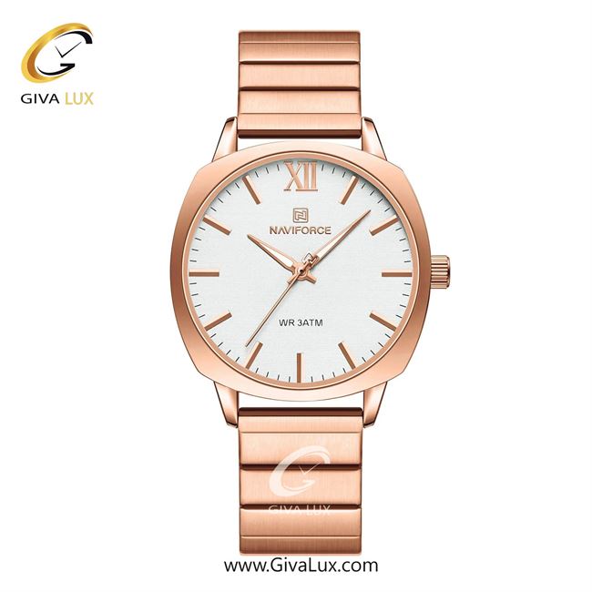 ساعت مچی اورجینال زنانه ناوی فورس|Naviforce|نوی فورس|نیوی فورس رزگلد | رزگلد| سفید| کد رفرنس NF5044-RG/W/RG