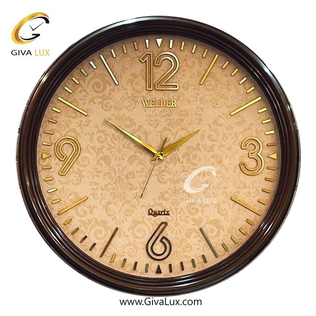 ساعت دیواری اورجینال ولدر PVC قهوه ای| کد رفرنس 7012