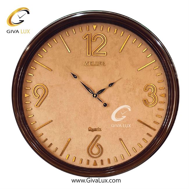 ساعت دیواری اورجینال ولدر PVC قهوه ای| کد رفرنس 7012