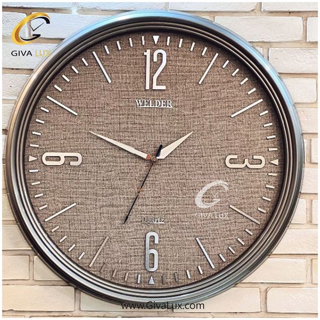 ساعت دیواری اورجینال ولدر PVC نقره ای| کد رفرنس 7014