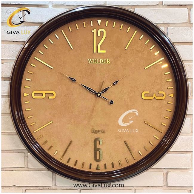 ساعت دیواری اورجینال ولدر PVC قهوه ای| کد رفرنس 7014
