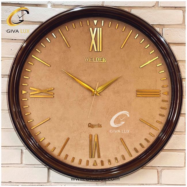 ساعت دیواری اورجینال ولدر PVC قهوه ای| کد رفرنس 7015