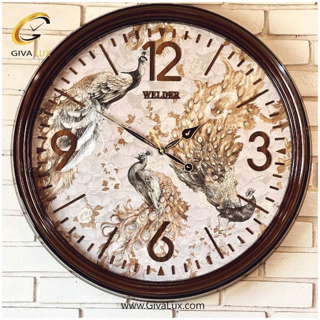 ساعت دیواری اورجینال ولدر PVC قهوه ای| کد رفرنس 7017