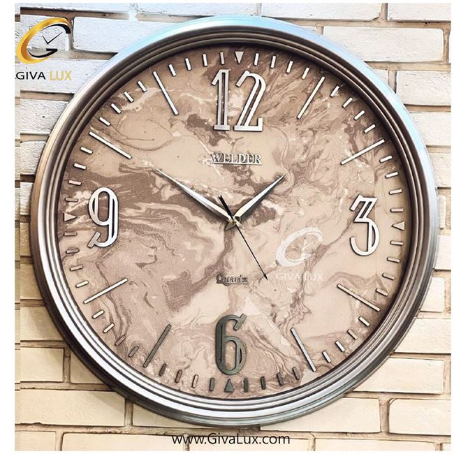 ساعت دیواری اورجینال ولدر PVC نقره ای| کد رفرنس 7018