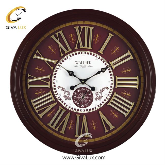 ساعت دیواری اورجینال والتر چوب قهوه ای| کد رفرنس 7021BR