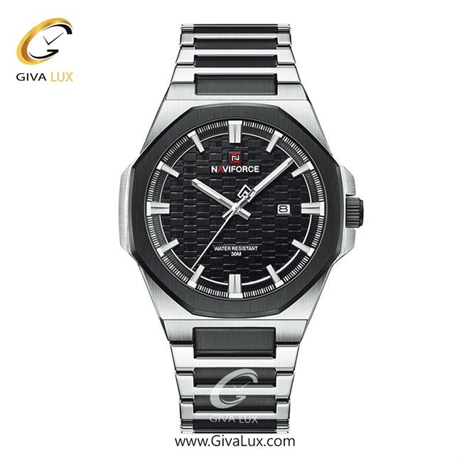 ساعت مچی اورجینال مردانه ناوی فورس|Naviforce|نوی فورس|نیوی فورس نقره ای-مشکی | مشکی-نقره ای| مشکی| کد رفرنس NF9245 S/B/B
