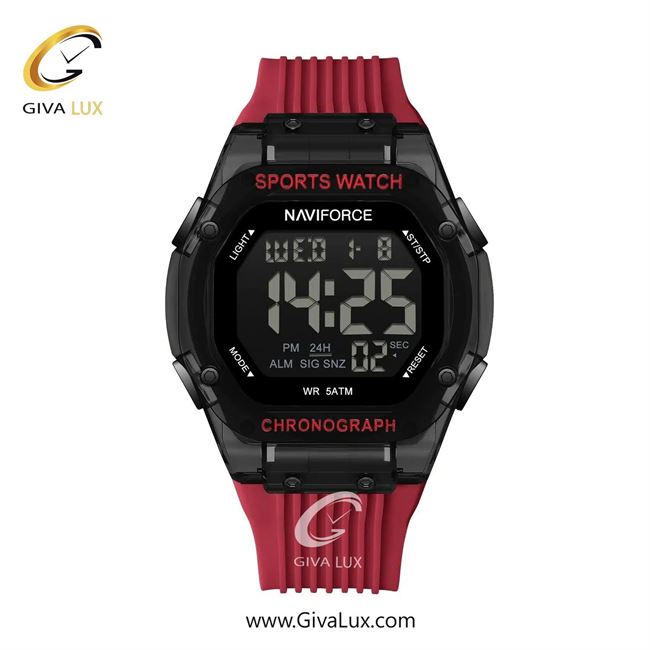 ساعت مچی اورجینال مردانه ناوی فورس|Naviforce|نوی فورس|نیوی فورس مشکی | قرمز| مشکی| کد رفرنس NF7113 B/R