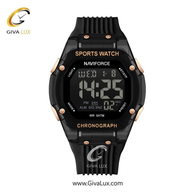 ساعت مچی اورجینال مردانه ناوی فورس|Naviforce|نوی فورس|نیوی فورس مشکی | مشکی| مشکی| کد رفرنس NF7113 B/RG